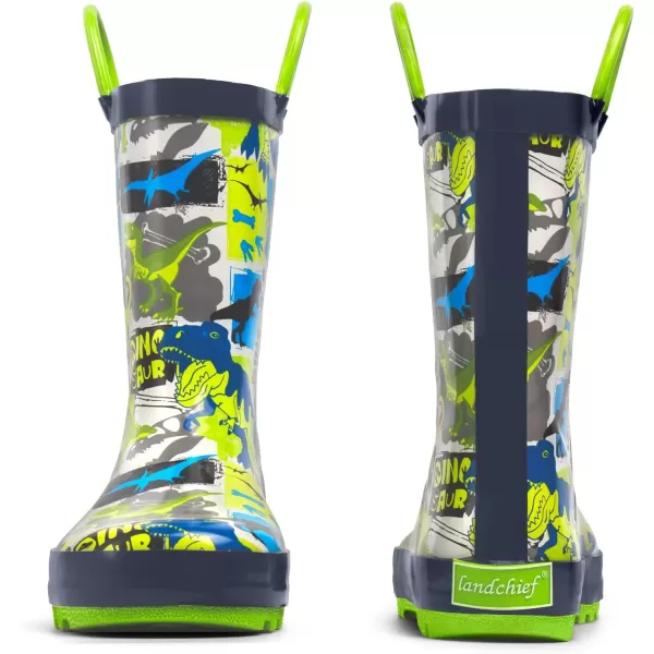 landchief Toddler Rain Boots, Kids Rain Boots Waterproof Rubber Boots for Girls and Boys with Fun Patterns and Easy-On Handles