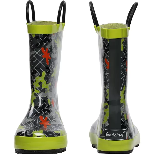 landchief Toddler Rain Boots, Kids Rain Boots Waterproof Rubber Boots for Girls and Boys with Fun Patterns and Easy-On Handles