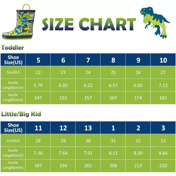 landchief Toddler Rain Boots, Kids Rain Boots Waterproof Rubber Boots for Girls and Boys with Fun Patterns and Easy-On Handles