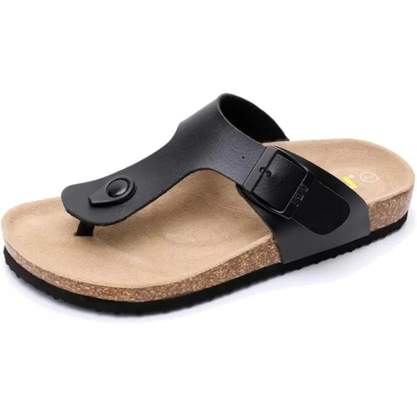 WTW Men's Cork Footbed Sandals - Comfortable Slip on Beach Slides with Adjustable Metal Buckle Strap for Men, Causal Style