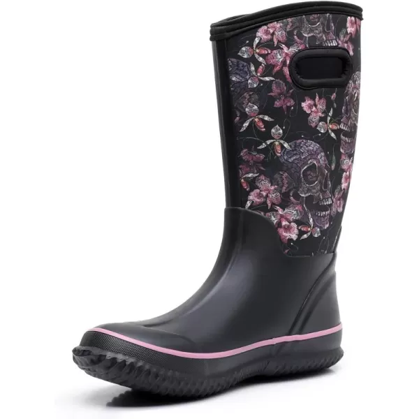 WTW Mid Calf Rain Boots for Women - Waterproof Insulated Neoprene Mud Boots Outdoor Hunting Garden Boots