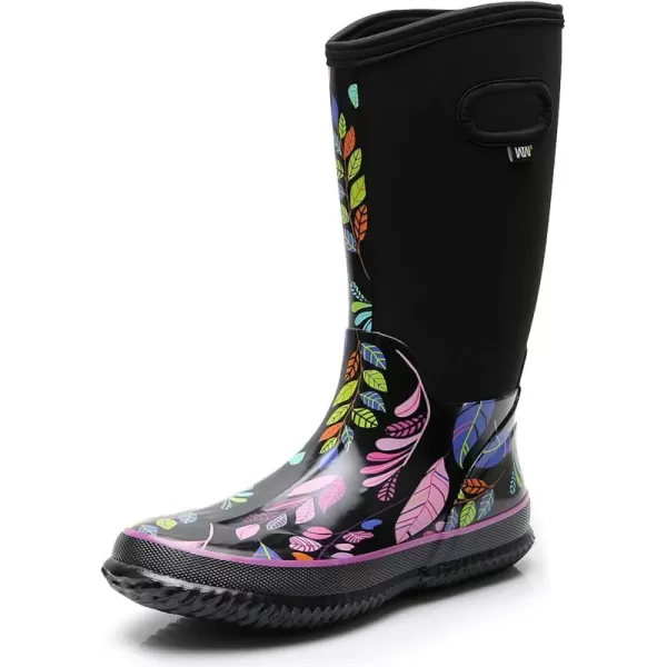 WTW Mid Calf Rain Boots for Women - Waterproof Insulated Neoprene Mud Boots Outdoor Hunting Garden Boots