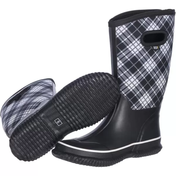 WTW Mid Calf Rain Boots for Women - Waterproof Insulated Neoprene Mud Boots Outdoor Hunting Garden Boots