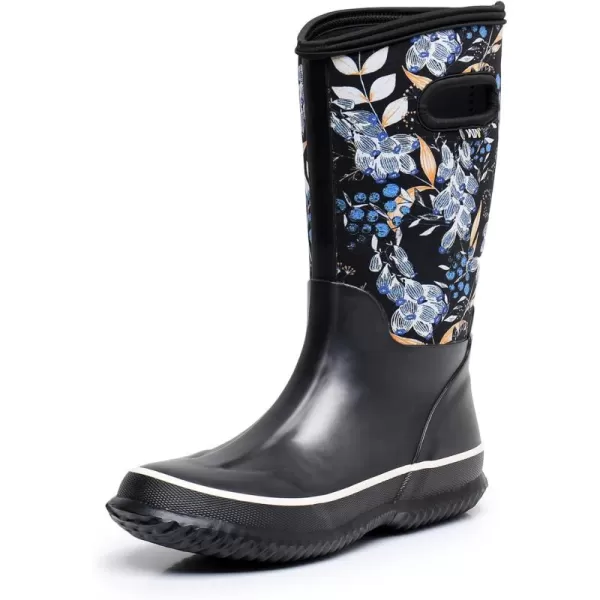 WTW Mid Calf Rain Boots for Women - Waterproof Insulated Neoprene Mud Boots Outdoor Hunting Garden Boots