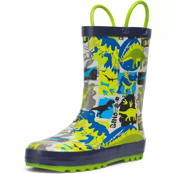 landchief Toddler Rain Boots, Kids Rain Boots Waterproof Rubber Boots for Girls and Boys with Fun Patterns and Easy-On Handles