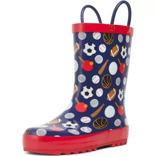 landchief Toddler Rain Boots, Kids Rain Boots Waterproof Rubber Boots for Girls and Boys with Fun Patterns and Easy-On Handles
