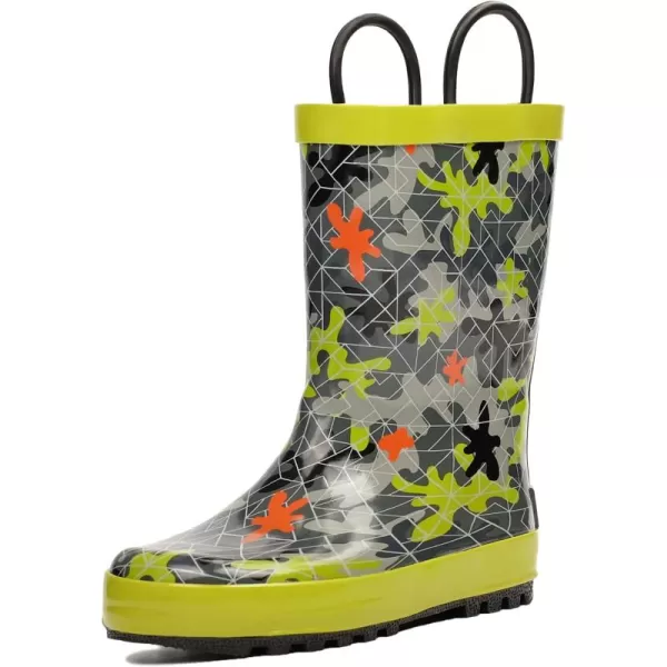landchief Toddler Rain Boots, Kids Rain Boots Waterproof Rubber Boots for Girls and Boys with Fun Patterns and Easy-On Handles