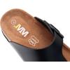 imageWTW Mens Cork Footbed Sandals  Slip on Beach Slide Sandals Shoes with Adjustable Metal Buckle Strap for MenThong Black