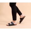 imageWTW Mens Cork Footbed Sandals  Slip on Beach Slide Slipper Shoes with Adjustable Metal Buckle Strap for Men Causal StyleBlack