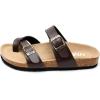 imageWTW Mens Cork Footbed Sandals  Slip on Beach Slide Slipper Shoes with Adjustable Metal Buckle Strap for Men Causal StyleCriss Cross Brown