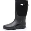 imageWTW Mens Rain Boots Neoprene  Waterproof Insulated Rubber Mud Boots for Men Winter Snow Work Boots OutdoorDark Black