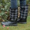 imageWTW Womens Rubber Rain Boots  Mid Calf Waterproof Insulated Neoprene Muck Boots Outdoor Hunting Garden Boots for WomenLattice