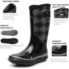 imageWTW Womens Rubber Rain Boots  Mid Calf Waterproof Insulated Neoprene Muck Boots Outdoor Hunting Garden Boots for WomenLattice
