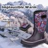 imageWTW Womens Rubber Rain Boots  Mid Calf Waterproof Insulated Neoprene Muck Boots Outdoor Hunting Garden Boots for WomenPink Flower