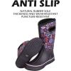 imageWTW Womens Rubber Rain Boots  Mid Calf Waterproof Insulated Neoprene Muck Boots Outdoor Hunting Garden Boots for WomenPink Flower