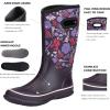 imageWTW Womens Rubber Rain Boots  Mid Calf Waterproof Insulated Neoprene Muck Boots Outdoor Hunting Garden Boots for WomenPink Flower