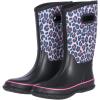 imageWTW Womens Rubber Rain Boots  Mid Calf Waterproof Insulated Neoprene Muck Boots Outdoor Hunting Garden Boots for WomenRose Leopard