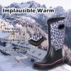 imageWTW Womens Rubber Rain Boots  Mid Calf Waterproof Insulated Neoprene Muck Boots Outdoor Hunting Garden Boots for WomenRose Leopard