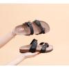 imageWomens Cork Slide Sandals  Cow Suede Comfort Sandals for Women with Adjustable Strap Buckle Open Toe Beach SandalsBlack
