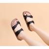 imageWomens Cork Slide Sandals  Cow Suede Comfort Sandals for Women with Adjustable Strap Buckle Open Toe Beach SandalsBlack