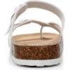 imageWomens Cork Slide Sandals  Cow Suede Comfort Sandals for Women with Adjustable Strap Buckle Open Toe Beach SandalsWhite