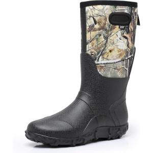 imageWTW Mens Rain Boots Neoprene  Waterproof Insulated Rubber Mud Boots for Men Winter Snow Work Boots OutdoorCamo