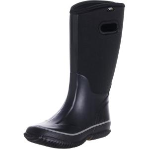 imageWTW Rubber Rain Boots for Men MultiSeason Mid Waterproof Insulated Neoprene Rubber Outdoor Hunting BootsBlack