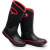 imageWTW Kids Rubber Rain Boots  Neoprene Insulated 100 Waterproof Mid Calf Mud Boots for Boys and Girls Winter Snow BootsBlackRed