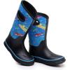 imageWTW Kids Rubber Rain Boots  Neoprene Insulated 100 Waterproof Mid Calf Mud Boots for Boys and Girls Winter Snow BootsCars