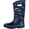 imageWTW Kids Rubber Rain Boots  Neoprene Insulated 100 Waterproof Mid Calf Mud Boots for Boys and Girls Winter Snow BootsShark