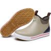 imageWTW Unisex Rain Boots for Men and Women Waterproof Rubber Fishing Deck Boots Neoprene Boots Slip on Ankle Garden ShoesApricot