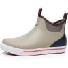 imageWTW Unisex Rain Boots for Men and Women Waterproof Rubber Fishing Deck Boots Neoprene Boots Slip on Ankle Garden ShoesApricot