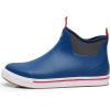 imageWTW Unisex Rain Boots for Men and Women Waterproof Rubber Fishing Deck Boots Neoprene Boots Slip on Ankle Garden ShoesBlue