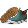 imageWTW Unisex Rain Boots for Men and Women Waterproof Rubber Fishing Deck Boots Neoprene Boots Slip on Ankle Garden ShoesGreen