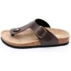 imageWomens Comfort Slide Sandals  Cow Suede Cork Footbed Sandals for Women with Adjustable Strap Buckle Open Toe Beach SandalsBrown