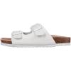imageWomens Comfort Slide Sandals  Cow Suede Cork Footbed Sandals for Women with Adjustable Strap Buckle Open Toe Beach SandalsBuckle White