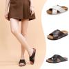 imageWomens Cork Footbed Sandals  Cow Suede Insole XBand Slide Sandals for Women Open Toe Beach SandalsWhite