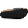 imageWomens Cork Footbed Sandals  Cow Suede Slide Sandals for Women with Adjustable Strap Buckle Open Toe Beach SandalsBlack