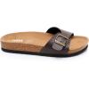 imageWomens Cork Footbed Sandals  Cow Suede Slide Sandals for Women with Adjustable Strap Buckle Open Toe Beach SandalsBrown