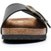imageWomens Cork Footbed Sandals  Cow Suede Slide Sandals for Women with Adjustable Strap Buckle Open Toe Beach SandalsCharcoal