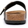 imageWomens Cork Footbed Sandals  Cow Suede Slide Sandals for Women with Adjustable Strap Buckle Open Toe Beach SandalsChocolate
