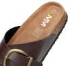 imageWomens Cork Footbed Sandals  Cow Suede Slide Sandals for Women with Adjustable Strap Buckle Open Toe Beach SandalsChocolate