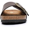 imageWomens Cork Footbed Sandals  Cow Suede Slide Sandals for Women with Adjustable Strap Buckle Open Toe Beach SandalsChocolate