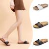 imageWomens Cork Footbed Sandals  Cow Suede Slide Sandals for Women with Adjustable Strap Buckle Open Toe Beach SandalsWhite