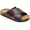 imageWomens Cork Footbed Sandals  Cow Suede Insole XBand Slide Sandals for Women Open Toe Beach SandalsBrown