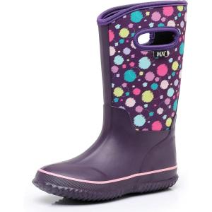 imageWTW Kids Rubber Rain Boots  Neoprene Insulated 100 Waterproof Mid Calf Mud Boots for Boys and Girls Winter Snow BootsColorful Bombs
