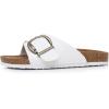 imageWomens Cork Footbed Sandals Cow Suede Slide Sandals for Women with Adjustable Strap Buckle Open Toe Beach SandalsSnowy White