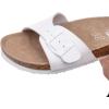 imageWomens Cork Footbed Sandals Cow Suede Slide Sandals for Women with Adjustable Strap Buckle Open Toe Beach SandalsWhite