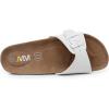 imageWomens Cork Footbed Sandals Cow Suede Slide Sandals for Women with Adjustable Strap Buckle Open Toe Beach SandalsWhite