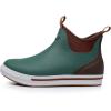imageWTW Unisex Rain Boots for Men and Women Waterproof Rubber Fishing Deck Boots Neoprene Boots Slip on Ankle Garden ShoesGreen